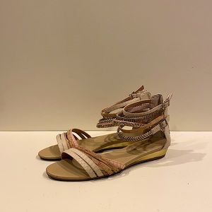 ALDO fun sandals with a little heal!